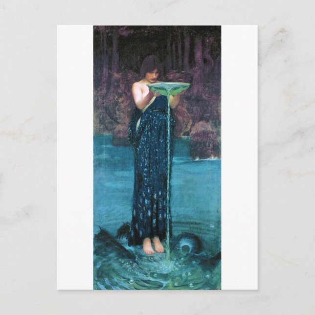 Svartsjuk Circe, John William Waterhouse Vykort (Framsida)