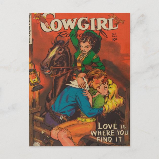 Svartsjuk Cowgirl Vykort (Framsida)