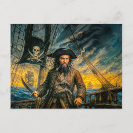 Svartskägg Piratstorm Porträtt Vykort