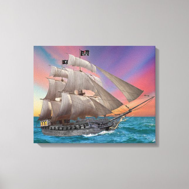 SVARTSKÄGGS PIRATSKEP CANVASTRYCK (Framsida)