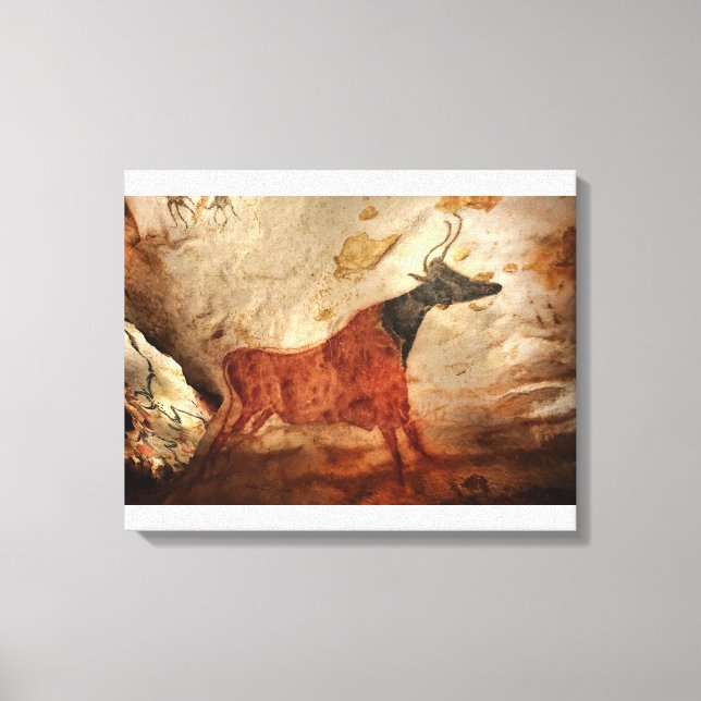 Svartskalle Lascaux Cow Canvastryck (Framsida)
