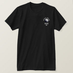 Svartskjorta med golfer namn och golfboll t shirt