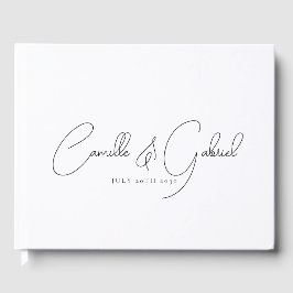 Svartskript Namn Bröllop White Guest Bok