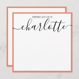 Svartskript Namn i elegant med minimalistisk korst Anteckningskort