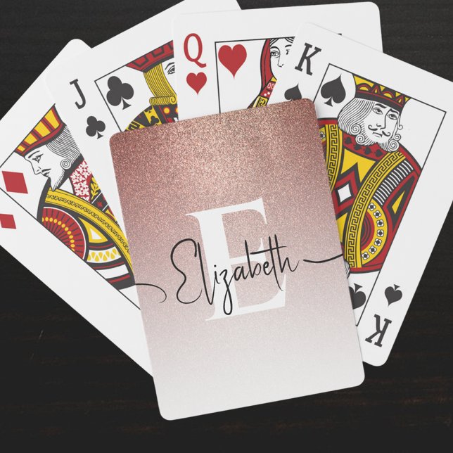 Svartskript ro Guld Glitter, svart, svart Namn Casinokort (Skapare uppladdad)