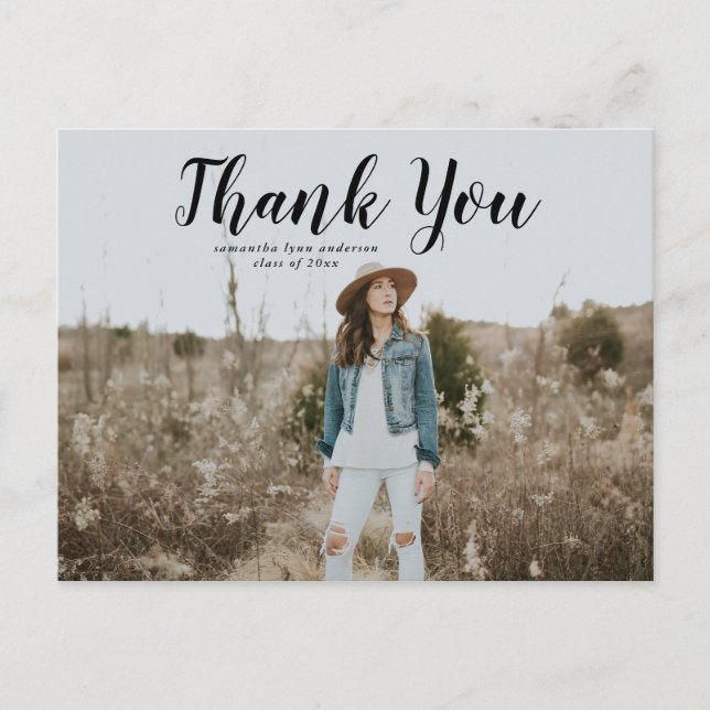 Svartskript Studenten Tack-vykort Vykort (Framsida)