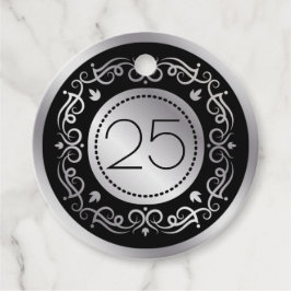 Svartsnäckor i silver 25:e Bröllop-årsdagen Gåvor Etiketter