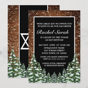 Svartsnö Wood & Forest Gräs Pub Bat mitzvah Inbjudningar