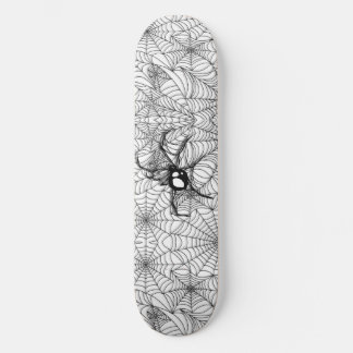Svartspider - vit mini skateboard bräda 18,5 cm