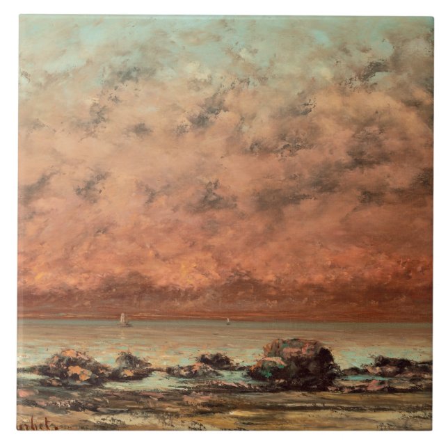 Svartstenarna på Trouville, 1865 - 66 Kakelplatta (Framsidan)