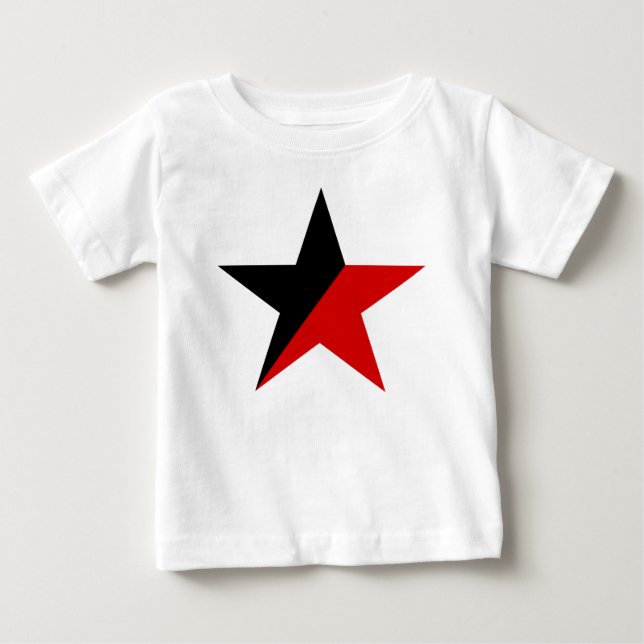 Svartstjärnig anarko-syndikalism anarkism tee shirt (Framsida)