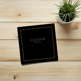 Svartströmsmaskin guld gräns fyrkantigt visitkort