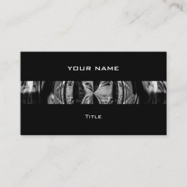 Svartsvart affärskort i Orb Chrome Black rand bakå Visitkort