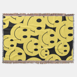 Svartsvart gult ansikte filt