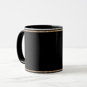 Svartsvart, helt enkelt elegant, guld-trim mugg
