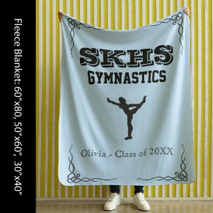 Svarttext Ull stor blanket i Gymnastics Team Fleecefilt
