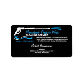 Svarttrycks Tvätta Städning strömförsörjning Adressetikett