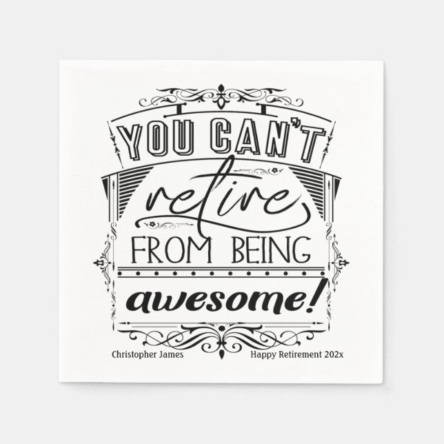 Svarttypografi för personlig Pension Pappersservett (Framsidan)