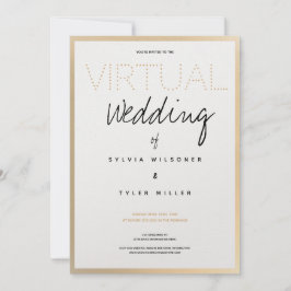 Svarttypografi virtuella Bröllop White Guld