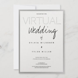Svarttypografi virtuella Bröllop White Silver