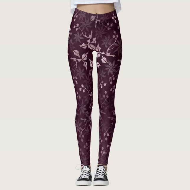 Svartvinbärsvinmönster  leggings (Framsida)