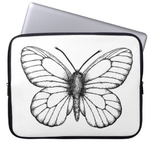 Svartvind vit fjäril laptop fodral