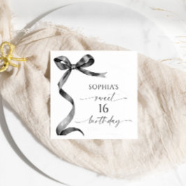 Svartvit 16 Födelsedagsfester Pappersservett