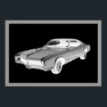 Svartvit 1967 Buick Riviera Pop Art Poster<br><div class="desc">1967 Buick Riviera Muscle Car-popkonturbild.</div>