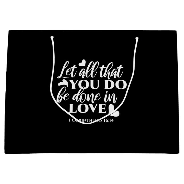 Svartvit 1 Corinthians 16:14 Bible Verse Art (Framsidan)