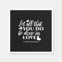 Svartvit 1 Corinthians 16:14 Bible Verse Art