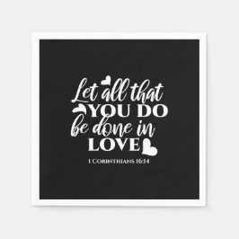 Svartvit 1 Corinthians 16:14 Bible Verse Art Pappersservett