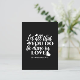 Svartvit 1 Corinthians 16:14 Bible Verse Art Vykort
