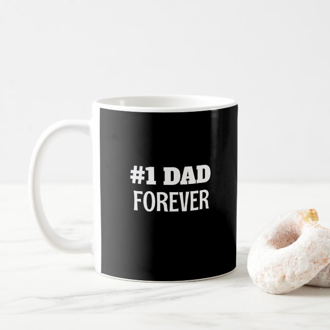 Svartvit #1 Pappa Forever Fars dag Gift Kaffemugg (Med munk)