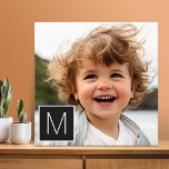 Svartvit 1 Photo Collage Anpassningsbar Monogram Canvastryck<br><div class="desc">Du kan använda Instagram-foton för den här designen. Använda tre kvadratfoton för att skapa en unik och personlig gåva. Eller så kan du behålla hipstervalpen och göra ett trendig till keepy. Om du behöver justera bilder klickar du på verktyg för att anpassa ändringar.</div>