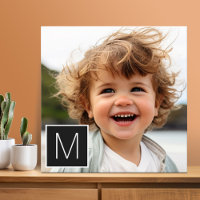 Svartvit 1 Photo Collage Anpassningsbar Monogram