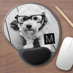 Svartvit 1 Photo Collage Anpassningsbar Monogram Gel Musmatta<br><div class="desc">Du kan använda Instagram-foton för den här designen. Använda tre kvadratfoton för att skapa en unik och personlig gåva. Eller så kan du behålla hipstervalpen och göra ett trendig till keepy. Om du behöver justera bilder klickar du på verktyg för att anpassa ändringar.</div>