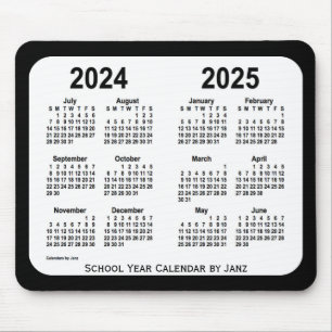 Svartvit 2024-2025 skolar kalendern vid Janz Musmatta