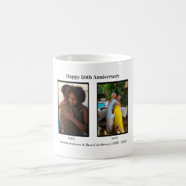 Svartvit 2-fotominnesdag kaffemugg