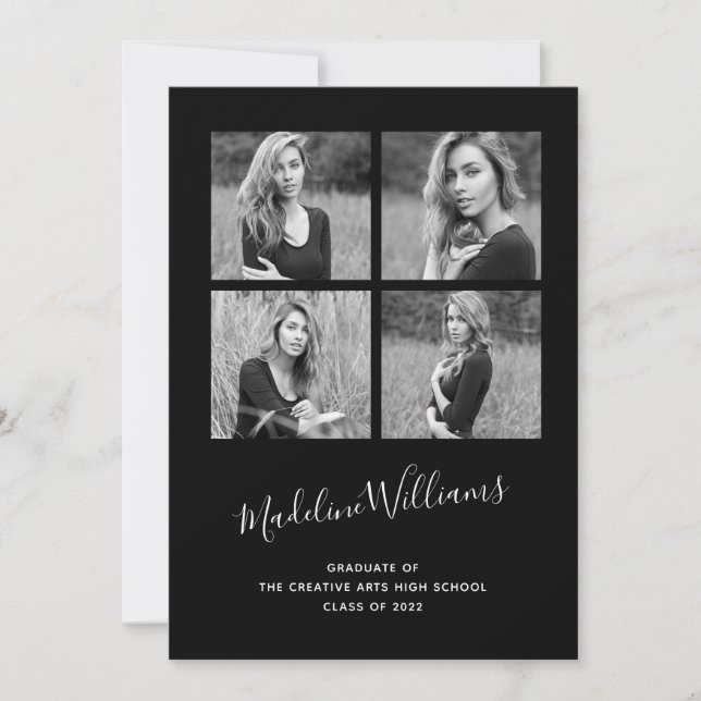 Svartvit 4 Photo Studenten-meddelande Meddelande (Framsida)