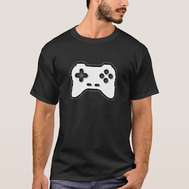Svartvit 8-bitars videospel Stil Tee Shirt (Framsida)