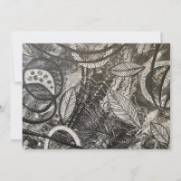Svartvit Abstrakt Akryla Art Blanka kort