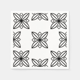 Svartvit abstrakt design pappersservett