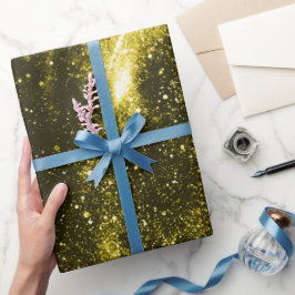 Svartvit abstrakt-galaxi för gult av mörk presentpapper