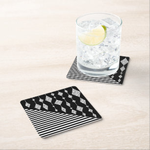 Svartvit, abstrakt, geometrisk, enkel, skanna underlägg papper kvadrat
