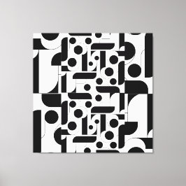 Svartvit abstrakt, geometriskt mönster canvastryck