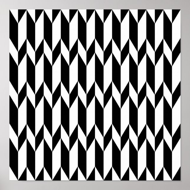 Svartvit Abstrakt Graphic Mönster. Poster (Framsidan)