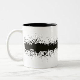 Svartvit abstrakt grunge mönster Två-Tonad mugg