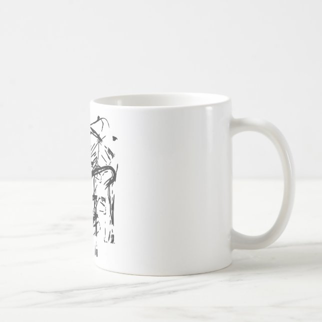 Svartvit abstrakt kaffemugg (Höger)