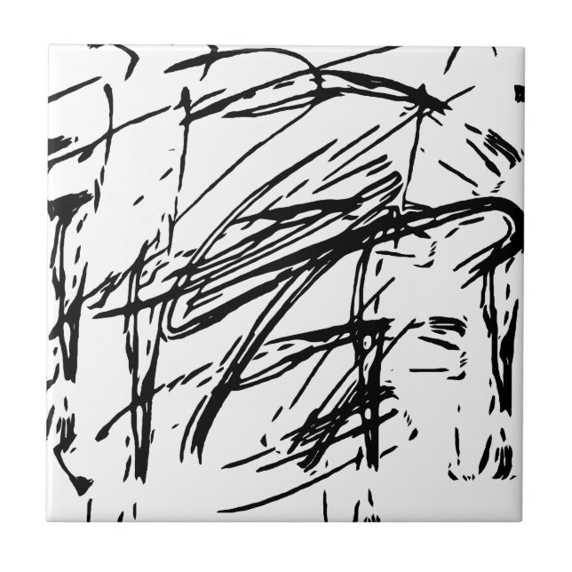 Svartvit abstrakt kakelplatta (Framsidan)