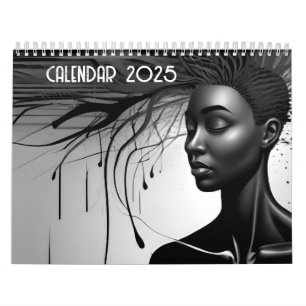 Svartvit abstrakt konst kalender